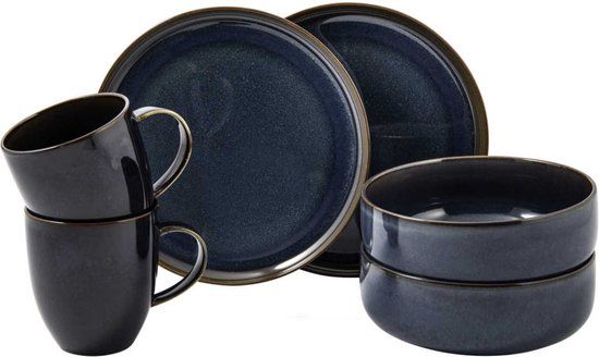 Villeroy & Boch Crafted Serviesset - Denim Blauw - 6-delig