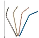 Lurch 240992 roestvrijstalen rietjes gebogen, 21,5 cm lengte, set van 4 met reinigingsborstel, 18/8