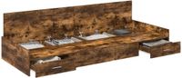 vidaXL Bedframe met lade Rook Eiken 90 x 190 cm Bewerkt hout