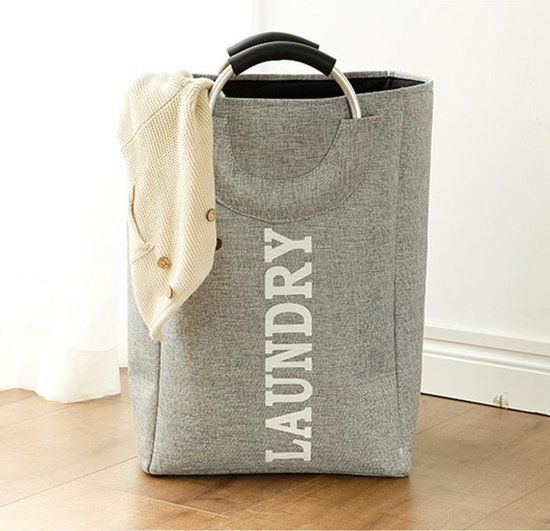 Merkloos Opvouwbare wasmand - 42 liter - Grijs - Oxford stof - Rechthoekig