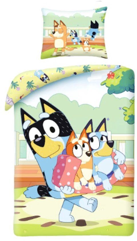 4KidsOnly Bluey Dekbedovertrek - 140 x 200 cm - Polyester - Meerkleurig