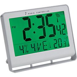 Alba Wand- sta klok Digitale klok LCD wit