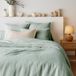Linge de lit, 140x200 cm + taie d'oreiller 63x63 cm, gris