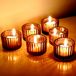 Kleine Amber Votive Kaarsenhouders Set van 12