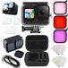 MOJOGEAR Set d'accessoires pour GoPro 13 - Boîtier étanche jusqu'à 50M de profondeur - Filtres de plongée GoPro 13 - Étui de rangement pratique - Housse de protection en silicone avec capuchon d'objectif - Inserts anti-buée - Set de protecteurs d'écran - Accessoires GoPro - Noir