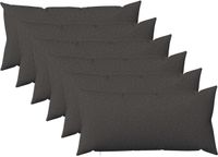 vidaXL Kussensloop - 6 st - HEERLEN - Donkergrijs - 40 x 80 cm - Stof