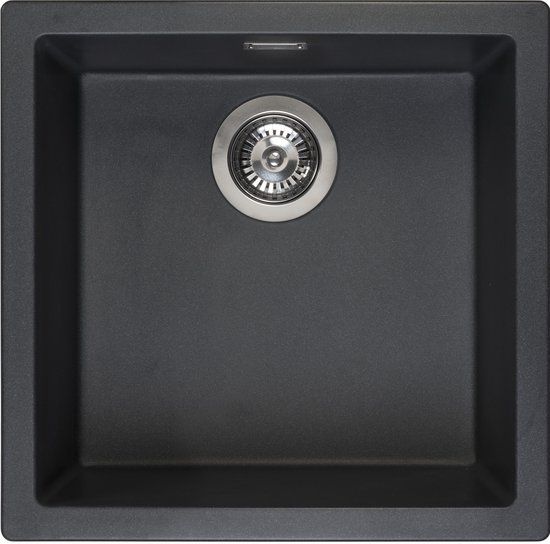 Reginox Amsterdam Enkele Spoelbak - 40 x 40 cm - Zwart Graniet - R32312