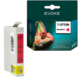 Evoke compatible ink for Epson C13T07134011 T0713 Magenta 13.5 ml 900 pages Stylus D78 D92 Dx4000 4050 4400 4450 5000 5050 6000 6050 7000F 7400 7450 8400 8450; Sx100 105 110 115 200 205 210 215