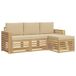 vidaXL - Buiten - bank - set - 4 - st - Wit - en - Beige - Polyester
