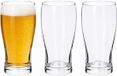 Excellent Houseware Bierglazen - set 3x - 550 ml - half hoog model - glas - 8 x 15 cm - Pils - helder transparant