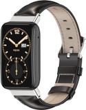 By Qubix Qubix Echt Leren Bandje Zwart Geschikt voor Xiaomi Smart Band 7 Pro / Mi Band 7 Pro