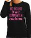 Bellatio Decorations Foute kersttrui/sweater voor dames - HoHoHo diamanten cadeau - zwart - glitter roze M