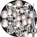 Decoris Kaemingk B.V. Kerstversiering kunststof kerstballen met glazen piek zilver 6-8-10 cm pakket van 37x stuks - Kerstboomversiering