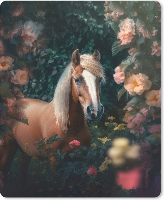 MousePadParadise Mousepad - Horse Nature Flowers Forest Animals - 19x23 cm