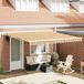 Maison Exclusive - Parasol électrique, 4 x 3,5 mètre, rayé jaune, gris et blanc