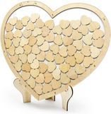 Feestdeco Gastenboek - Houten hart met 70 kleine hartjes | Bruiloft - Geboorte - Babyshower - Communie