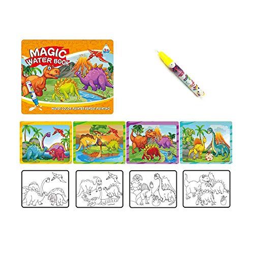 Libro De Pintura Con Agua Reutilizable – Dibuja Con Agua Y Colorea Sin Manchas, Incluye Bolígrafo Mágico, Juguete Educativo