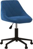 vidaXL Kantoorstoel draaibaar fluweel blauw