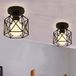 iDEGU Industriële plafondlamp - Metaal - Kooivorm - Zwart - 2 stuks