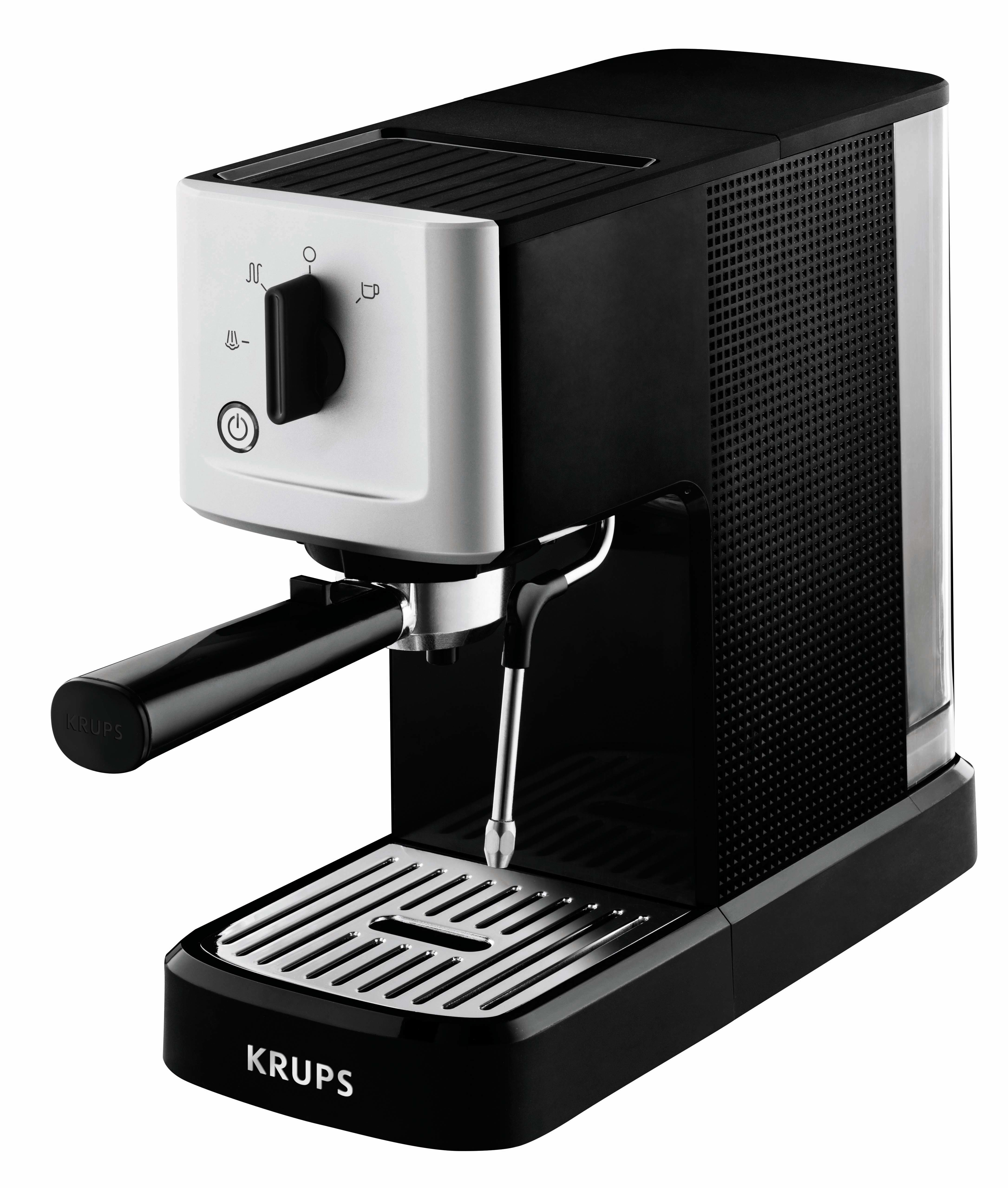 Krups Espressomachine Calvi zwart RVS XP3440 zwart, zilver