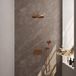 Brauer Copper Edition thermostatische inbouw regendouche SET 58 met 30 cm douchekop, gebogen muurarm, 3-standen handdouche, doucheslang en wandaansluitbocht - Koper geborsteld PVD
