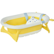 Baignoire Pliable Pour Bébé 0-3 Ans Avec Thermomètre Et Coussin, Dimensions 81.5x50.5x23.5 Cm, Couleur Jaune