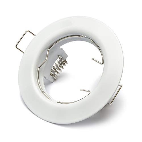 Lumi 1 x inbouwspots GU10 set - 1 stuk inbouwframe wit incl. GU10-fitting voor LED of halogeenlampen, rond