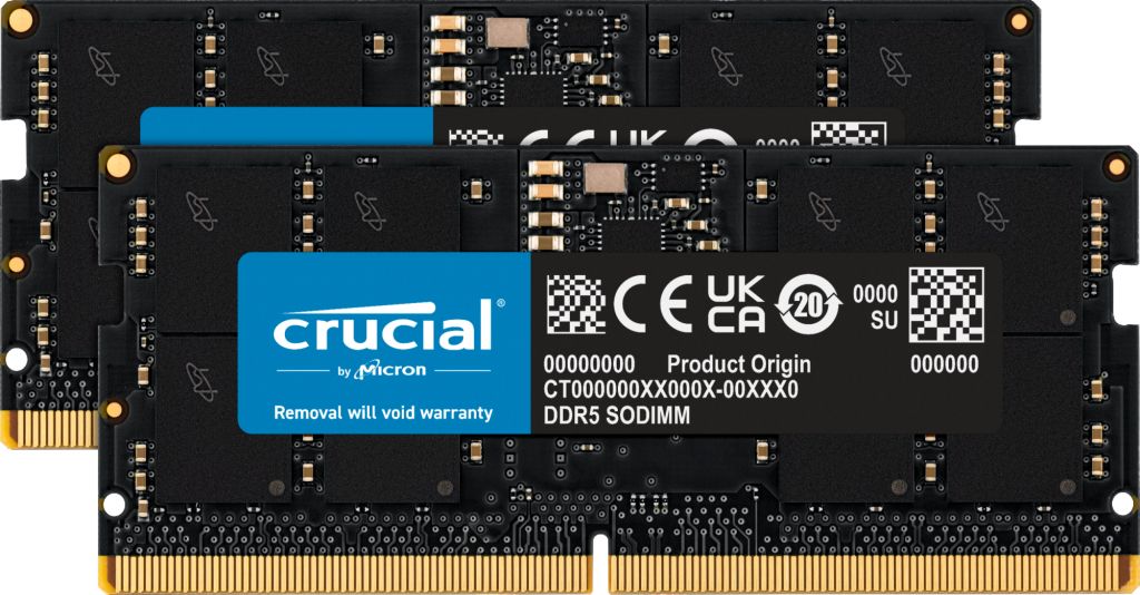 Crucial 48GB (2x24GB) DDR5 5600MHz Laptop Memory - CT2K24G56C46S5