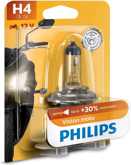 Philips Vision Moto H4 Halogeenlamp - 12V - 12342PRBW