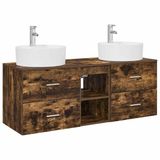 vidaXL Badkamerkastenset 3 st Gerookt eiken 49,5 x 44,5 x 65 cm