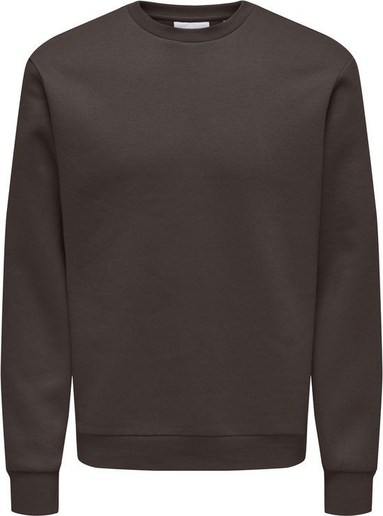 ONLY & SONS ONSCERES CREW NECK NOOS Heren Trui - M - Katoen - Coffee Bean