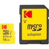 Kodak Carte Mémoire microSDHC Extra Performance, 16Go, Classe 10 / UHS-1 U1, Avec Adaptateur