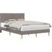 Lit double taupe 160 x 200 cm tissu