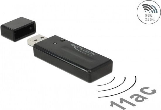 Delock USB-A - WLAN / Wi-Fi dongle - Dual Band AC1200 / 1200 Mbps