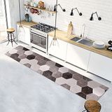 Keukentapijt, CREARREDA Keukentapijt, 240 x 50 cm, zeshoekig, Grigi, vinyl, antislip, wasbaar, 100% Made in Italy