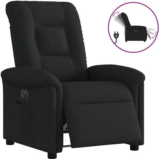 vidaXL Fauteuil verstelbaar elektrisch stof zwart