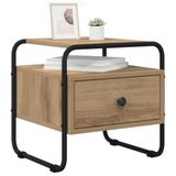 vidaXL - Nachtkastje - Artisanaal - eiken - Bewerkt - hout