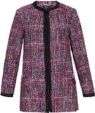 faina Blazer Vrouwen XS Violet Geruit Polyester Haaksluiting Klepzakken Lange mouw Met siersteentjes