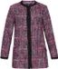faina Blazer Vrouwen XS Violet Geruit Polyester Haaksluiting Klepzakken Lange mouw Met siersteentjes