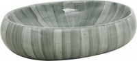 vidaXL Opzetwasbak ovaal 59x40x15 cm keramiek groen