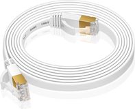 VERCO 2 meter CAT 7 netwerkkabel, patchkabel, platte kabel, RJ45, PC LAN kabel, Ethernet, plat, wit