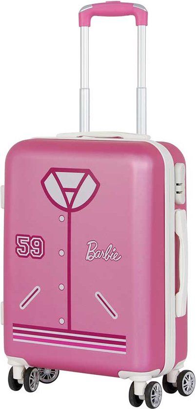 Karactermania Barbie Varsity ABS Handbagage Koffer Roze