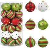 vidaXL Kerstballenset - 30 stuks - Wit, rood en lichtgroen - Ø 6 cm - Kunststof