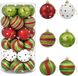 vidaXL Kerstballenset - 30 stuks - Wit, rood en lichtgroen - Ø 6 cm - Kunststof