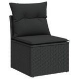 vidaXL 6-delige Loungeset met kussens, polyrattan, zwart