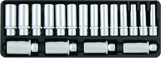 Seneca Lange doppen set 1/2" 18 delig