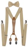 Doloise Mannen Bretels Bowtie Set Elastische Y Vorm Stijl Vrouwen Bretels Bowtie Voor Bruiloft & Formele Evenementen, Kaki, ons size
