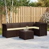 vidaXL Tuinbank met Kussens Rattanlook PP Bruin