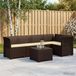 vidaXL Tuinbank met Kussens Rattanlook PP Bruin