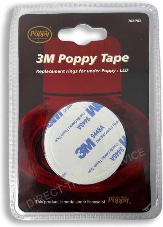 POPPY GRACE MATE® Poppy 3M tape ringen - 3 stuks - wit